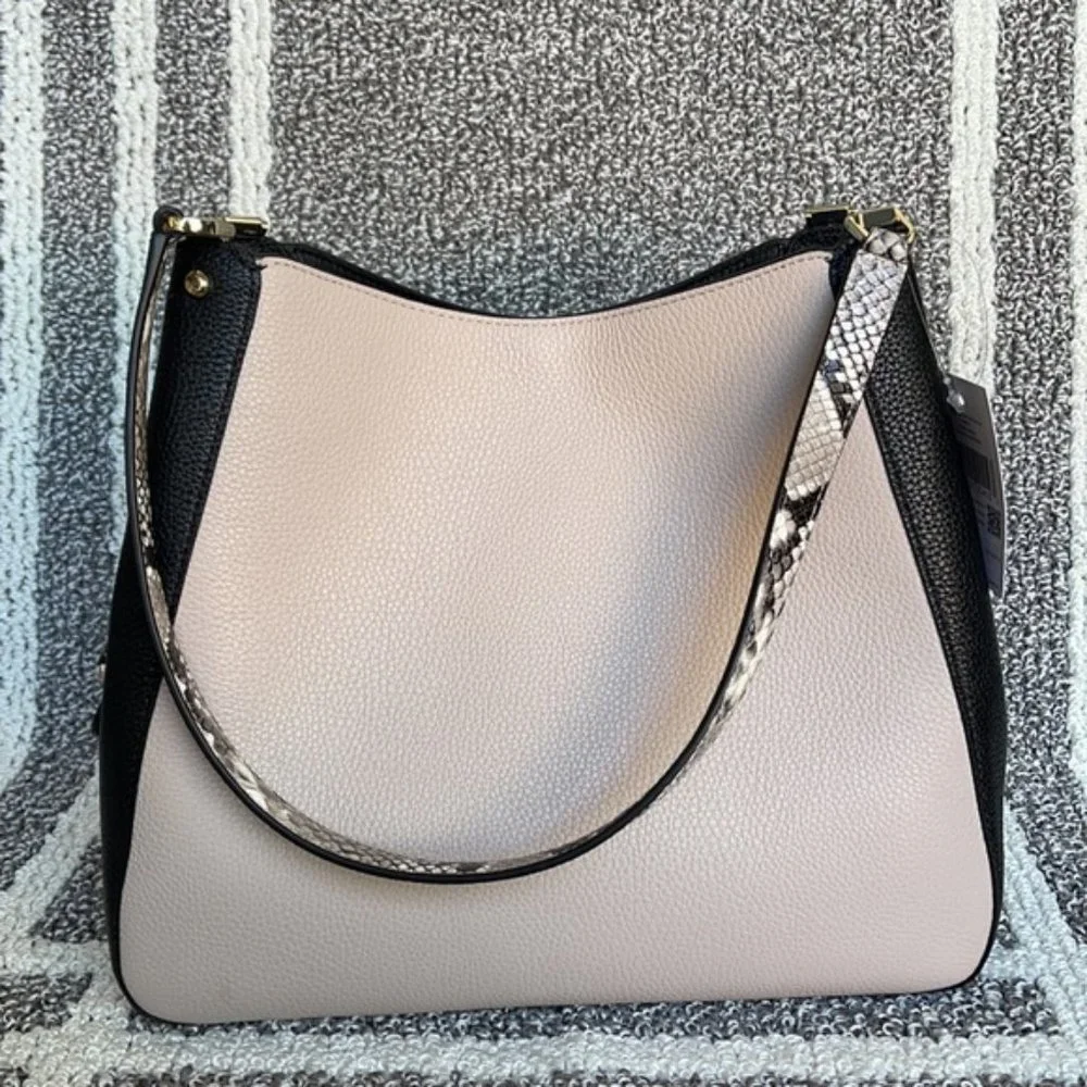 Kate Spade Triple Compartment Shoulder Bag Mixed Material Natural Multi